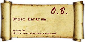 Orosz Bertram névjegykártya