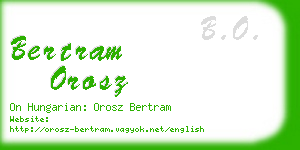 bertram orosz business card